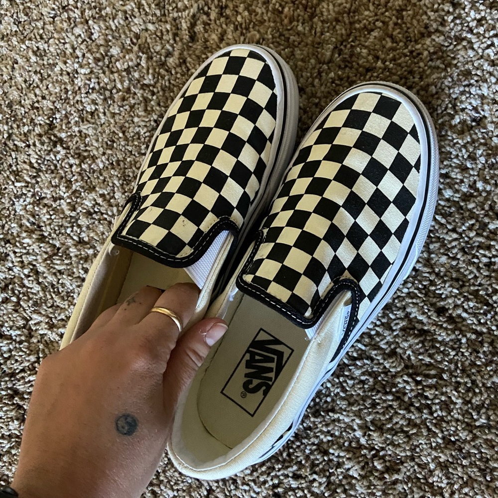 Barely worn checkered vans